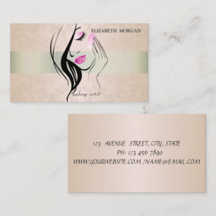 Elegant,Chic,Lace,Girl Silhouete Business Card