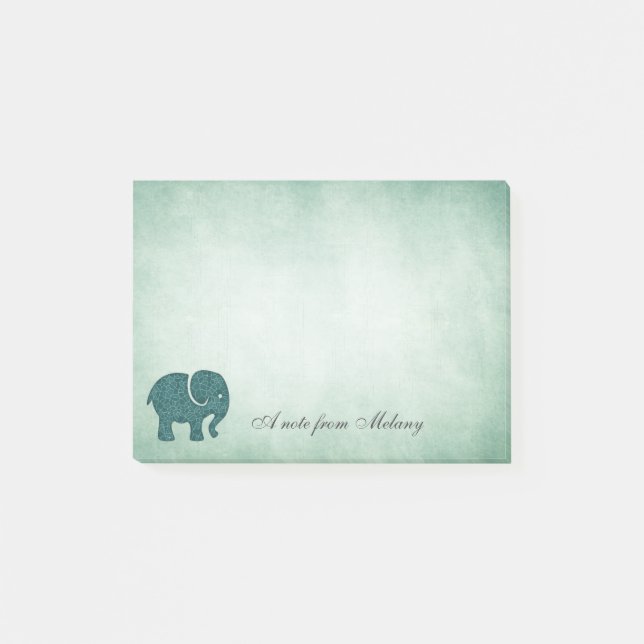Elegant chic lady elephant vintage post-it notes (Front)