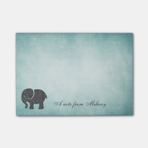 Elegant chic lady elephant vintage post-it notes