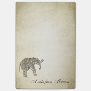 Elegant chic lady elephant vintage post-it notes