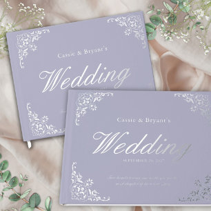 Elegant Chic Lavender Purple Wedding Guest Book