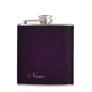 Elegant chic leather look  personalised hip flask
