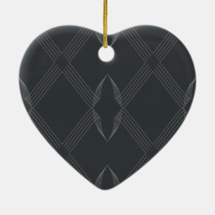 Elegant, chic, luxurious, simple line pattern ceramic ornament