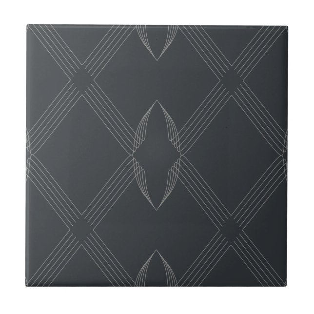 Elegant, chic, luxurious, simple line pattern ceramic tile (Front)
