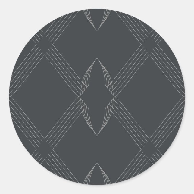 Elegant, chic, luxurious, simple line pattern classic round sticker (Front)