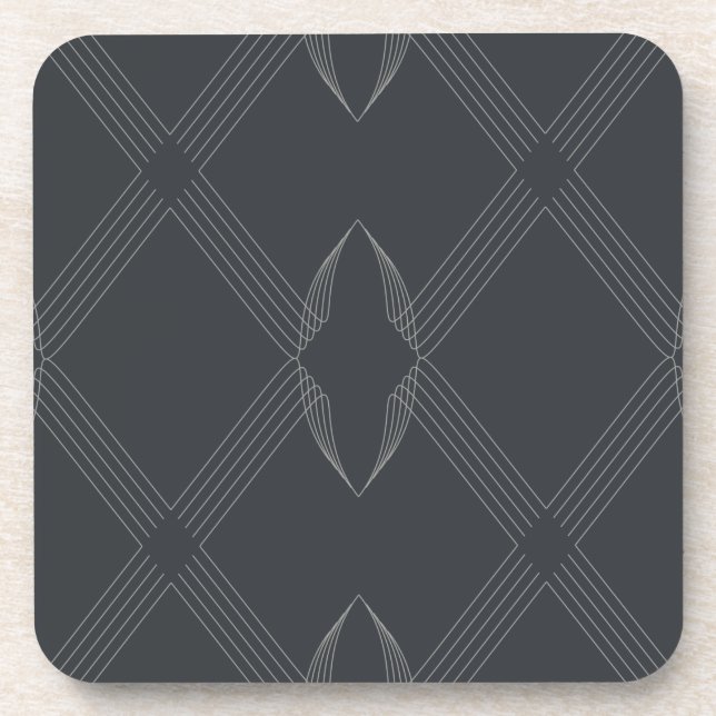 Elegant, chic, luxurious, simple line pattern coaster (Front)