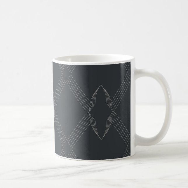 Elegant, chic, luxurious, simple line pattern coffee mug (Right)