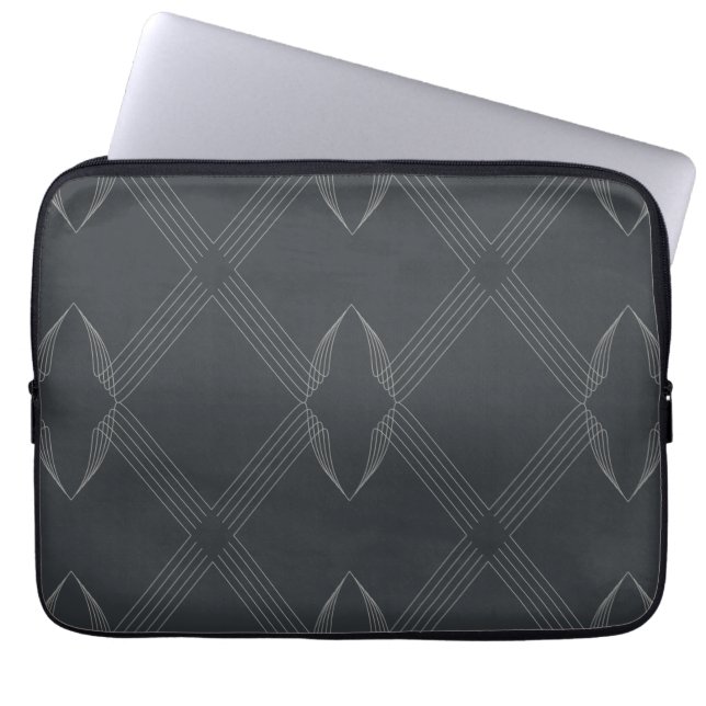 Elegant, chic, luxurious, simple line pattern laptop sleeve (Front)