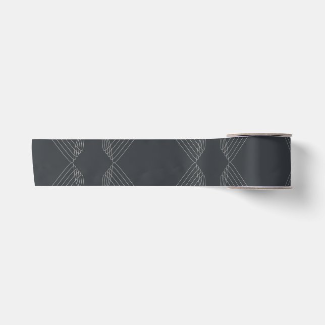 Elegant, chic, luxurious, simple line pattern satin ribbon (Front)