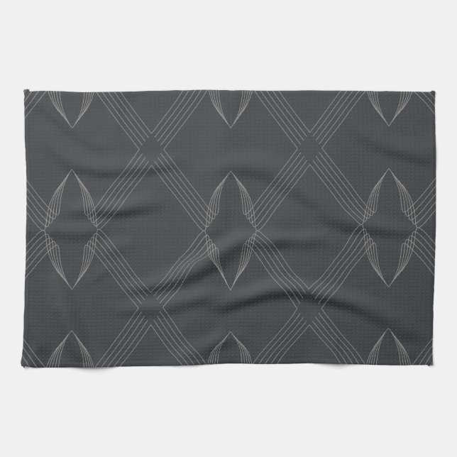 Elegant, chic, luxurious, simple line pattern tea towel (Horizontal)