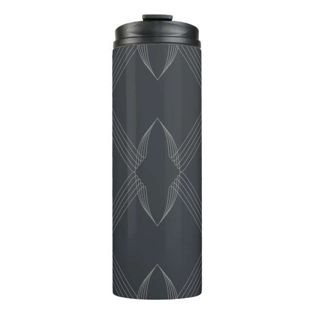 Elegant, chic, luxurious, simple line pattern thermal tumbler (Front)