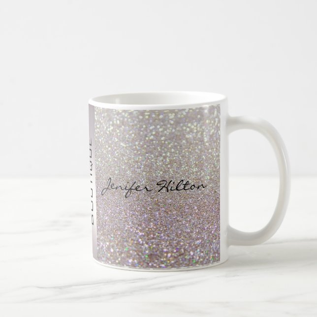 Elegant chic luxury faux glittery coffee mug (Right)