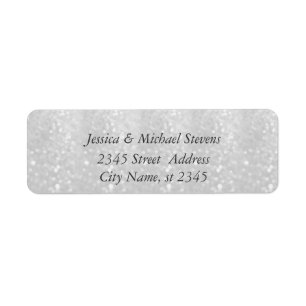 Elegant chic luxury glittery look return address label