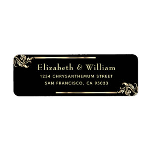 Elegant Chic Luxury Gold Stone Return Address Label