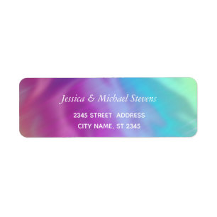 Elegant chic luxury holographic glittery look return address label