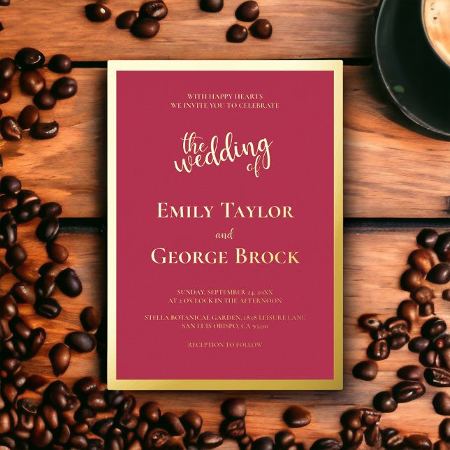 Elegant Chic Luxury Magenta Gold Frame Wedding (Creator Uploaded)