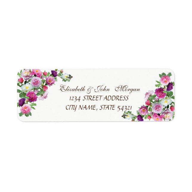 Elegant  Chic Luxury -Roses  Address Label Return Address Label (Front)