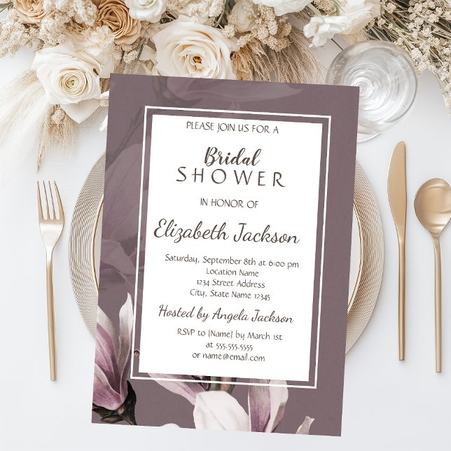 Elegant Chic Magnolia Bridal Shower  Invitation (Creator Uploaded)