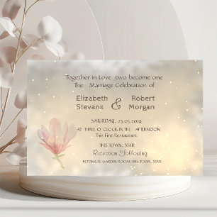 Elegant Chic Magnolia Wedding Invitation