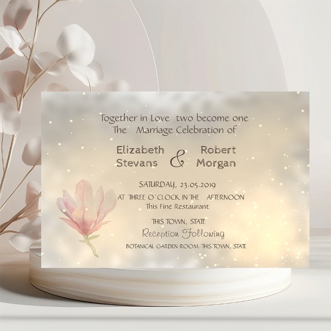 Elegant Chic  Magnolia Wedding Invitation (Creator Uploaded)