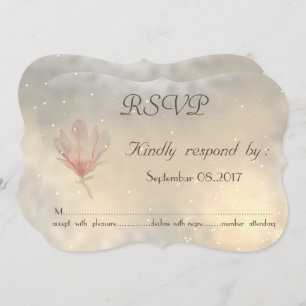 Elegant Chic Magnolia  Wedding  RSVP Card