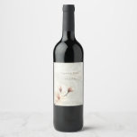 Elegant Chic Magnolia , White Marble Wine Label<br><div class="desc">Elegant chic magnolia on white marble.</div>