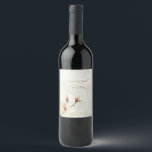 Elegant Chic Magnolia , White Marble Wine Label<br><div class="desc">Elegant chic magnolia on white marble.</div>