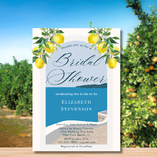 Elegant Chic Mediterranean Coast Bridal Shower  Invitation