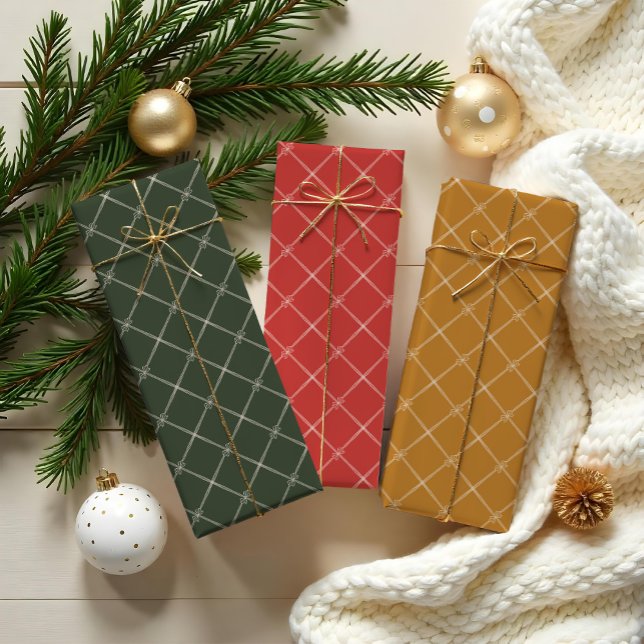 Elegant Chic Minimal Christmas Bow Ribbon Pattern Wrapping Paper Sheet (Elegant Chic MinimalChristmas Bow & Ribbon Pattern Wrapping Paper Sheets)