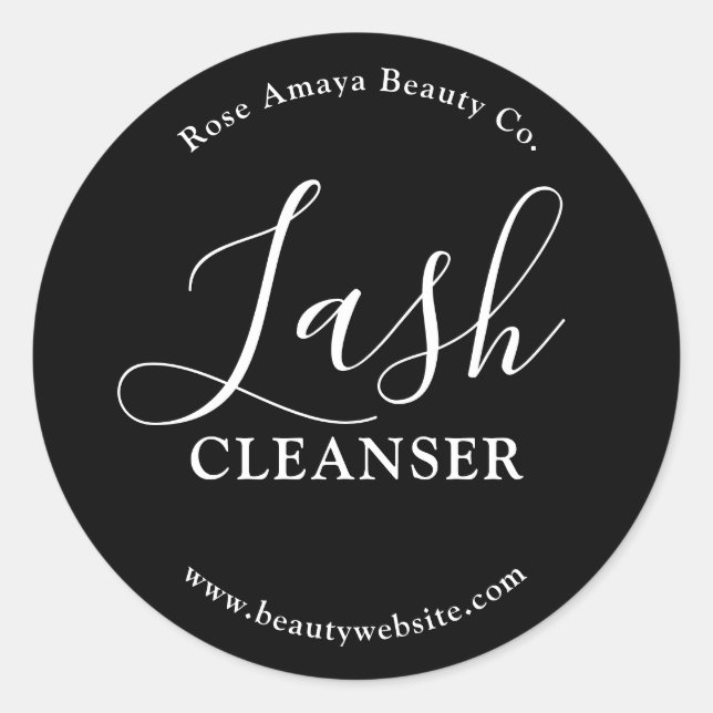Elegant Chic Minimal Lash Cleanser Product Label (Front)