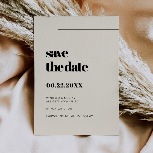 Elegant & chic minimalist Cream Save the date (Creator Uploaded)