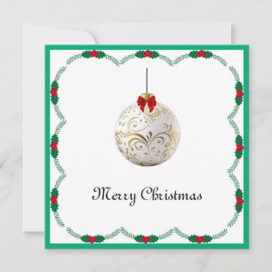 Elegant Chic Modern Colourful Merry Christmas Ball Holiday Card