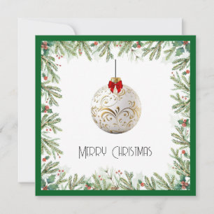 Elegant Chic Modern Colourful Merry Christmas Ball Holiday Card