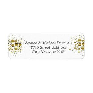 Elegant chic modern faux gold confetti wedding return address label