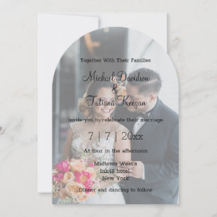 Elegant Chic Modern Photo Overlay Wedding Invitation