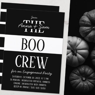 Elegant Chic Modern Striped Fall Engagement Party Invitation