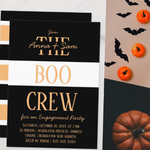 Elegant Chic Modern Striped Fall Engagement Party Invitation