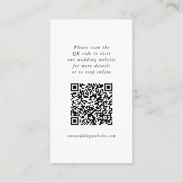 Elegant Chic Monogram Modern Black Wedding Enclosure Card (Back)