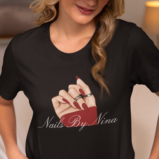 Elegant Chic Nail Beauty Salon Manicurist Uniform  T-Shirt (Creator Uploaded)