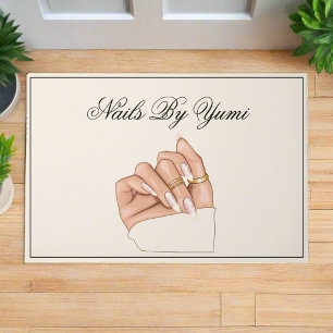 Elegant Chic Nail Salon Manicurist Beauty Welcome  Doormat