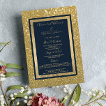 Elegant Chic Navy Blue Gold Glitter Wedding Menu<br><div class="desc">A stylish modern girly elegant navy blue and faux gold abstract glitter Wedding Menus Invitations is perfect for any classy and sophisticated ceremony. This exquisite simple stylish chic dazzling design is perfect for the trendy and stylish couple. Customise this design with your own message and personalised information. All designs are...</div>