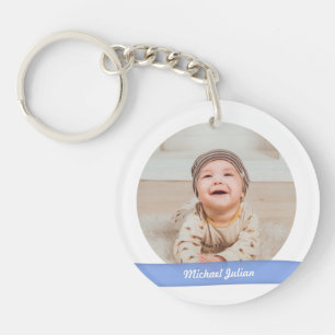 Elegant Chic New Baby Boys Twins Photos Keepsake Key Ring