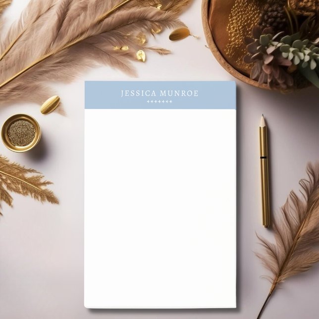 Elegant Chic Pastel Blue Personalised  Post-it Notes (Creator Uploaded)