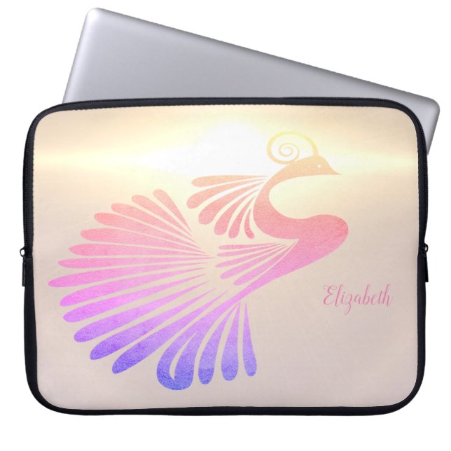 Elegant Chic Peacock Laptop Sleeve (Front)