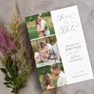 Elegant Chic Pink 3 Photos Sophisticated Wedding