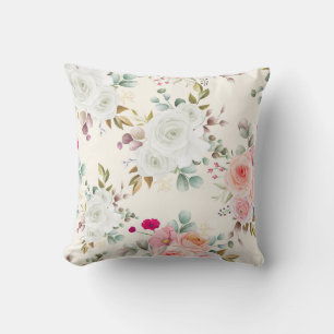 Elegant chic pink  floral cushion
