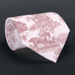 Elegant Chic Pink Horses Toile Tie<br><div class="desc">Monochrome pink and white toile pattern with horses and trees for horse lover,  equestrian. The horse is a majestic animal that embodies the spiritual power of independence,  strength,  courage,  freedom,  nobleness,  endurance,  confidence,  triumph,  heroism and competition</div>