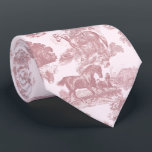 Elegant Chic Pink Horses Toile Tie<br><div class="desc">Monochrome pink and white toile pattern with horses and trees for horse lover,  equestrian. The horse is a majestic animal that embodies the spiritual power of independence,  strength,  courage,  freedom,  nobleness,  endurance,  confidence,  triumph,  heroism and competition</div>