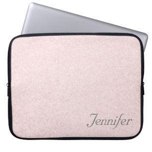 Elegant chic PINK printed glitter PERSONALIZED Laptop Sleeve