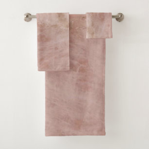 Elegant Chic Pink Rose Quartz Crystal  Bath Towel Set